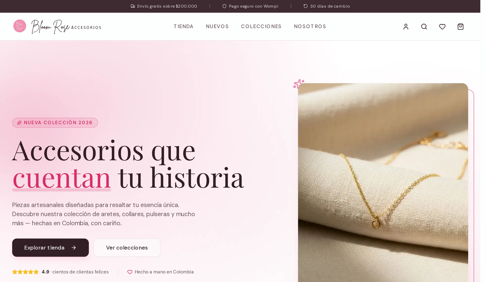Bloomrose — jewellery and accessories store I designed and built
